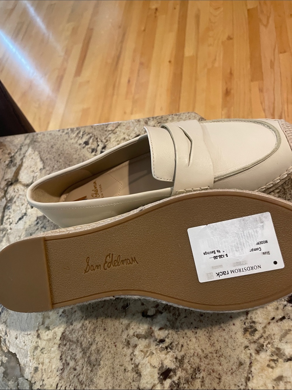 NWT Sam Edelman Kai Penny Women's Ivory Slip-On Loafers - Picture 9 of 16